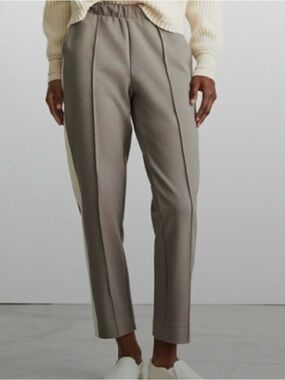 Everlane | Women’s Taupe Pull On The Dream Pants Cream Colorblock Side Panels S